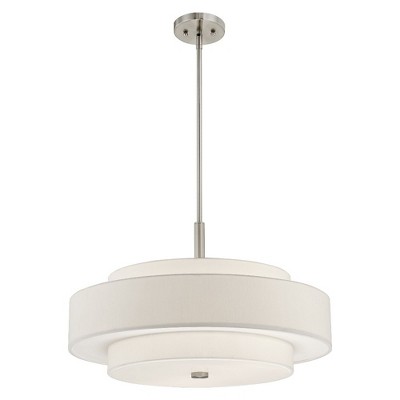 Sheffield Contemporary 5-Light LED Drum Pendant in Brushed Nickel