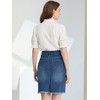 INSPIRE CHIC Women's Basic Distressed High Waist Ripped Hem Washed Jeans Skirt - 4 of 4