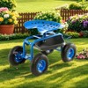 Tangkula Rolling Garden Cart Wagon Scooter w/ 360° Swivel Seat & Storage Tray & Basket - 3 of 4