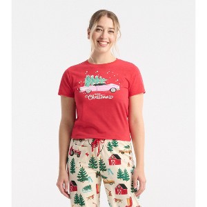Women's Merry Christmas Pajama Tee - 1 of 4