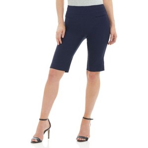 Rekucci Women's Ease into Comfort Pull-On Modern City Shorts – Chic Office to Casual Style with Wide Waistband - 1 of 4