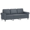 vidaXL 3-Seater Lounge Sofa with Throw Pillows - Dark Gray Velvet - Polyester Upholstery, Foam-Filled Seats, Metal Frame, Modern Design - 3 of 4