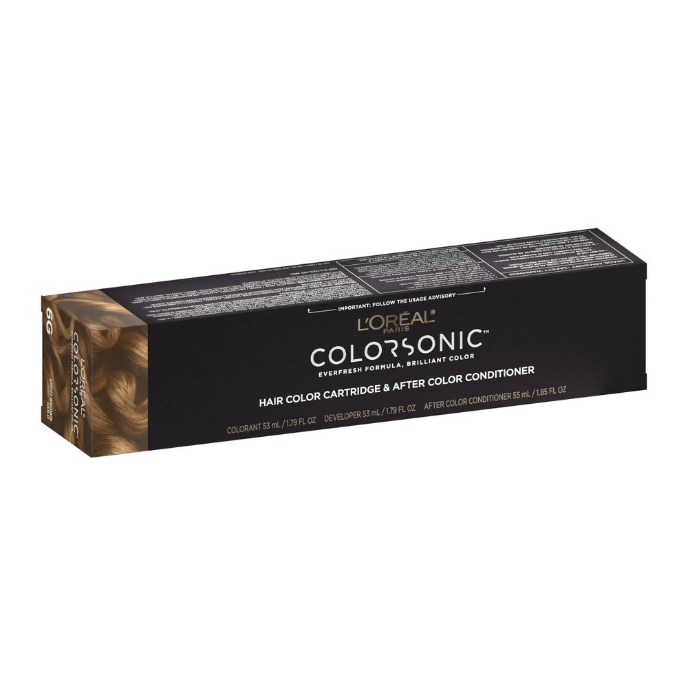 Photos - Hair Dye LOreal L'Oreal Paris Colorsonic Ammonia Free Permanent Hair Color Cartridge - Device Sold Separately - Light Brown Gold 6G 