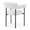 DOMETOUR Upholstered Dining Chairs Armchair With Metal Legs Set of 2 - 3 of 4