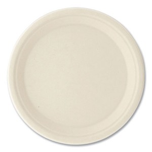 Boardwalk Bagasse PFAS-Free Dinnerware, Plate, 10" dia, Tan, 500/Carton - 1 of 4