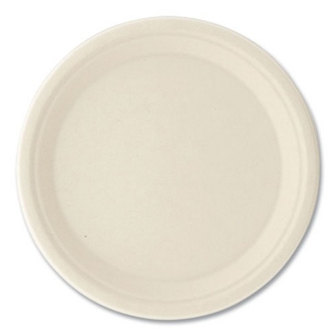 Boardwalk Bagasse PFAS-Free Dinnerware, Plate, 10" dia, Tan, 500/Carton - image 1 of 4