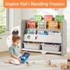 Tangkula Kids Bookshelf Car-shaped Toy and Book Storage Organizer with 3-Tier Bookshelf - 4 of 4