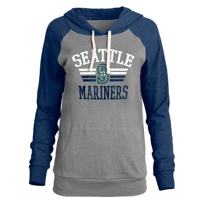 Mlb Seattle Mariners Women's Lightweight Bi-blend Hooded T-shirt : Target