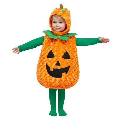 Joyfy Baby's Halloween Pumpkin Costume, Furry Pumpkin Costume Hood Outfit for Infant Halloween Dress Up Pumpkin Party