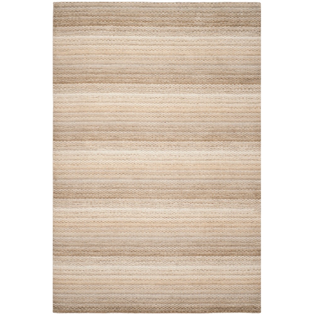 6'x9' Stripe Loomed Area Rug Beige - Safavieh