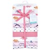 Little Treasure Hudson Baby Girls Cotton Poly Flannel Receiving Blankets Multipack, Pink Cuteasaurus, 30x30 inches - 2 of 2