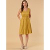 INSPIRE CHIC Women's Midi Polka Dots V-Neck Tie Drawstring Waist Sleeveless Dress - 3 of 4