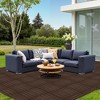 11 PCS 11.7" X 11.7" Textured Square Plastic Wood Deck Tiles, Outdoor Terrace Flooring in Brown - 2 of 4
