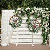 VINGLI 24" Decorative Wooden Wheel (Set of 2), Vintage Wall Hanging Wagon Wheel for Bar, Patio, Carbonized - 3 of 4