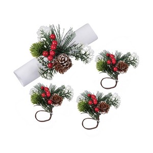 C&F Home Frosted Pine Cone Napkin Ring S/4 - 1 of 3