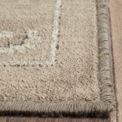 Elegant Mouse Floral Hand-Knotted Viscose Area Rug - 6'7" x 9'2"