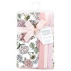 Hudson Baby Infant Girl Cotton Flannel Burp Cloths, Vintage Blossom 4 Pack, One Size - 2 of 4