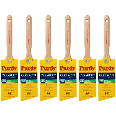 Genuine Purdy 6 Pack Clearcut Elite Glide Angular 2-1/2" Paint Brushes 144152825-6PK