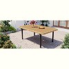 APRILSOUL 59" Outdoor Patio Dining Table, Polywood Tabletop,Umbrella Hole, Iron Legs, Rectangular Table for Garden, Backyard, Porch - 2 of 4