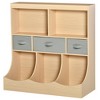 HOMCOM Toy Chest, Kids Storage Organizer, Children Display Bookcase with Drawers for Toys, Clothes, Books - 4 of 4