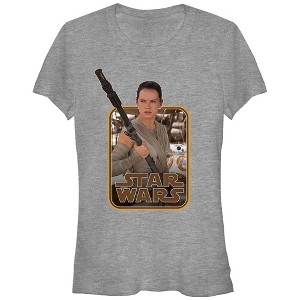 Juniors Womens Star Wars The Force Awakens Retro Rey and BB-8 T-Shirt - 1 of 3