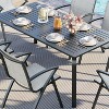 70.9″ 8-Seater Aluminum Patio Dining Table with Slatted Top & Umbrella Hole – All-Weather Black Rectangular Outdoor Table for Garden - 2 of 4