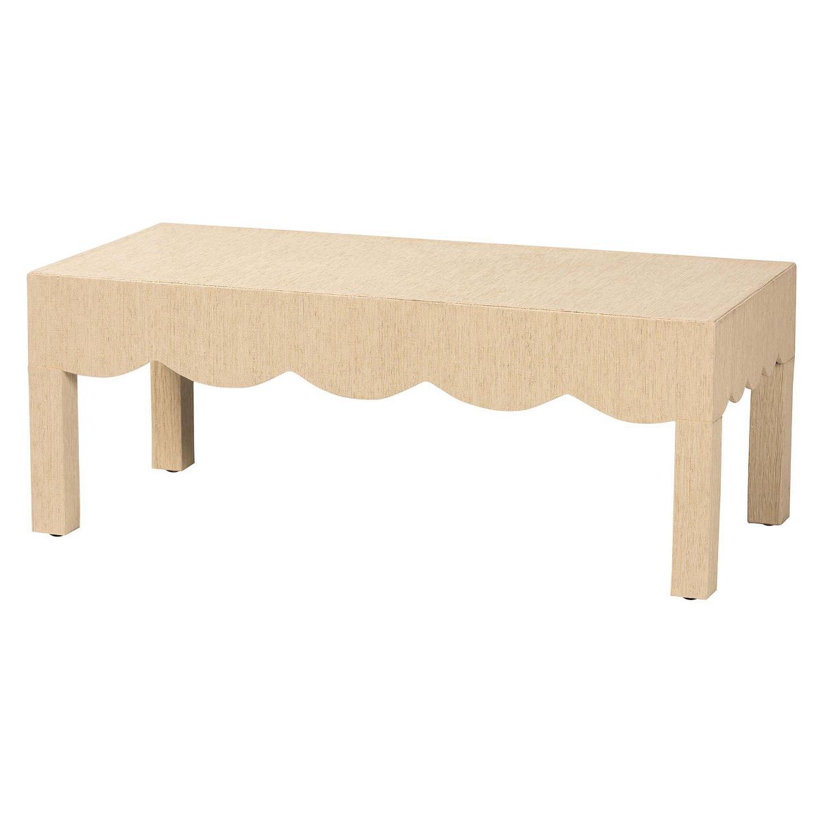 bali & pari Mason Natural Grasscloth Coffee Table Beige