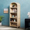 Modern Curved Top Open 5-Shelf Bookcase,Versatile Arched Bookshelf for Home Office, Living Room, Bedroom-Tanpinhause - 2 of 4