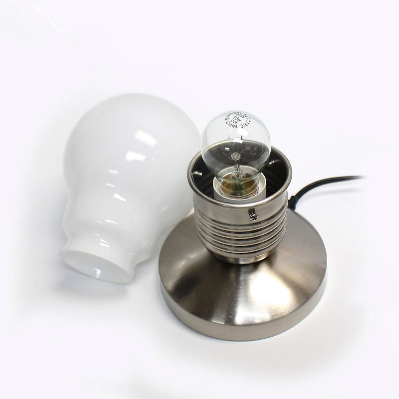 Edison Style Minimalist Idea Bulb Mini Touch Desk Lamp White - Simple Designs, 4 of 6