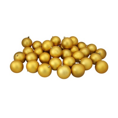 Northlight 32ct Shatterproof Matte Vegas Gold Christmas Ball Ornaments 3.25" (80mm)