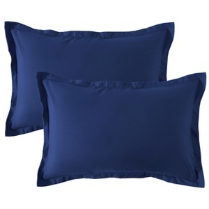 2 Pack Brushed Microfiber Pillow Shams, Super Soft and Cozy Oxford Pillowcases - NTBAY - 1 of 4