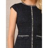 INSPIRE CHIC Women's Elegant Tweed Crew Neck Cap Sleeve Business Office Peplum Blouse - 4 of 4