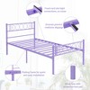 Metal Bed Frame with Headborad & Footboard, Sturdy Metal Platform Bed Frame with Iron-Art Sweet Heart, No Box Spring Needed, Under Bed Storage - 3 of 4