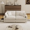 MAYEERTY Modular L-Shaped Deep Seat Sectional Sofa with 4 Pillows for Living Room (Beige) - 3 of 4