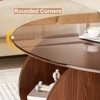 Dolonm 2-Tier Round Coffee table with Glass Top,31.5" Round Coffee Tables for Small Spaces,Wooden Frame with storage  for Living Room - 3 of 4