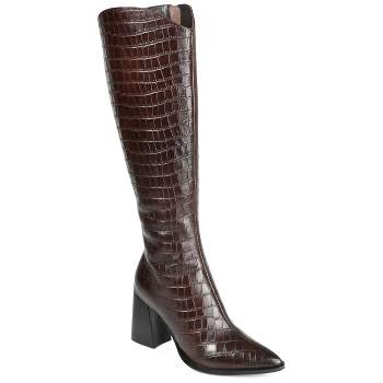 Journee Signature Wide Calf Women's Genuine Leather Tru Comfort Foam™ Laila Boot