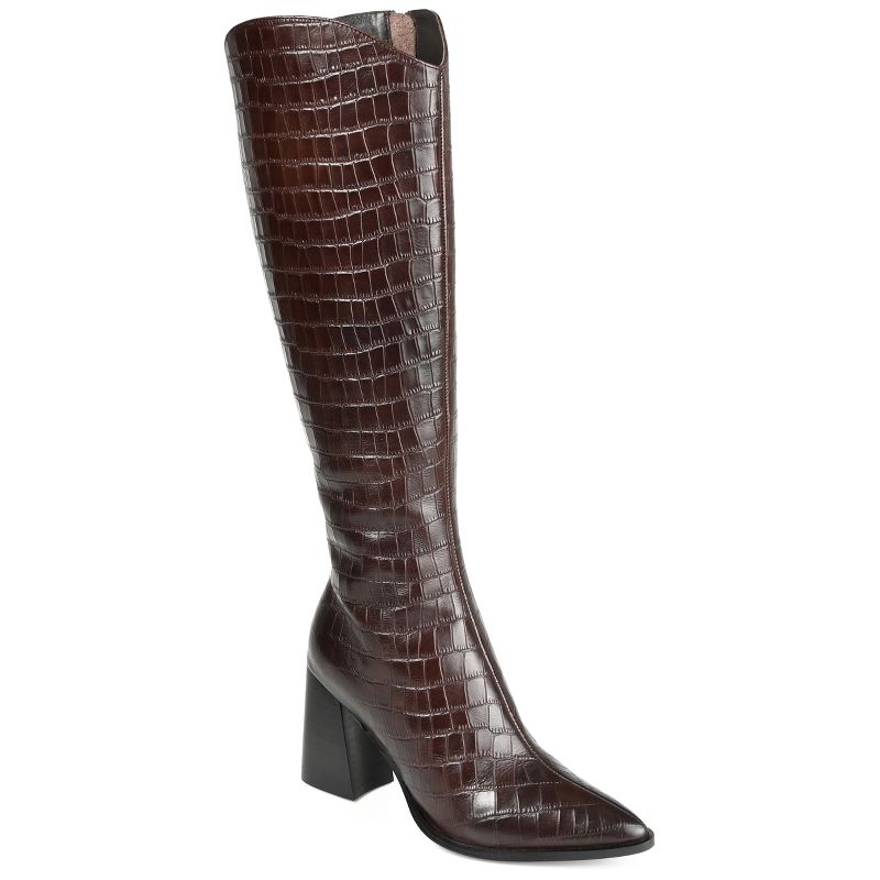 Journee Signature Wide Calf Women's Genuine Leather Tru Comfort Foam™ Laila Boot, 1 of 11
