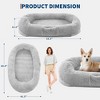 Human Dog Bed with Faux Fur, 65"x41"x12" Egg-Crate Orthopedic Foam, Removable Cover, Handle & Side Pocket for Adults & Pets - 2 of 4