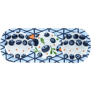 Pavilion Gift Company - Blueberries - 11" Glass Serving Tray with 3 Bowls - Serving Trays - 1 of 4