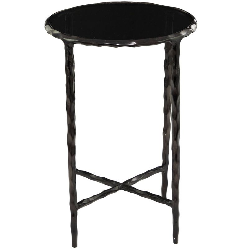 Modern Metal and Smoke Glass Accent Table - Olivia & May, 1 of 7