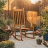 Karl Home | Natural Color Solid Wood Patio Rocking Chair - 4 of 4