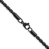 Chisel Stainless Steel Black IP-plated 3.5mm 20" Elongated Round Box Chain Necklace - 3 of 4