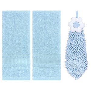 REGALWOVEN 3 Pcs Solid Soft Absorbent Hand Towels for Bathroom - 1 of 4