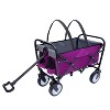 Foldable Beach Wagon Cart,Collapsible Utility Wagon for Camping,Shopping,Sports & Grocery,Durable & Easy to Carry - 3 of 4