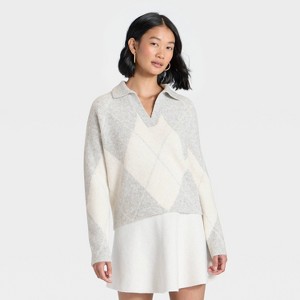 Women's Cozy Knit Polo - A New Day™ - 1 of 3