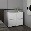 Vynxaria Modern Shoe Rack, 4-Door, 4-Shelf, White, H 38" x W 43.3" x D 11.8" - 2 of 4