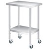 Stainless Steel Prep Table, with Backsplash, Commercial Heavy Duty Table with Adjustable Under Shelf for Outdoor Use,Restaurants,Hotels,Works - 2 of 4