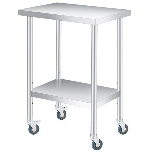 Stainless Steel Prep Table, Commercial Kitchen Prep & Work Table with Adjustable Under Shelf, Metal Workbench for Kitchen Restaurant Garage - 1 of 4