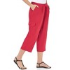 Collections Etc Elastic Waist Cargo Pocket Capri Pant - 2 of 3