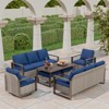 UPTIOT 7-Piece Wicker Outdoor Patio Conversation Set - 3 of 4